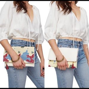 Reversible Cream & Floral Clutch by Rachel Pally